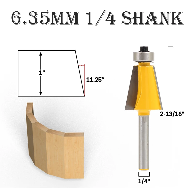 1/4 Shank Chamfer & Bevel Edging Router Bit Woodworking Cutter Wood Trimming Carving Milling Tool | Инструменты