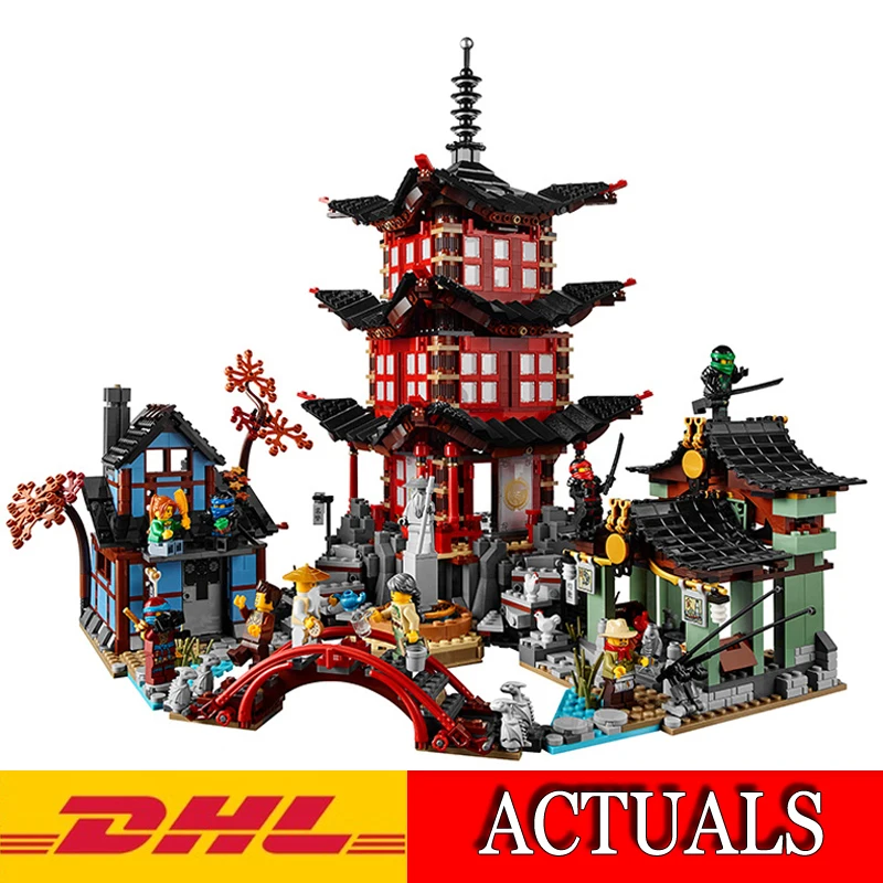 

2018 New Lepin 06022 2150Pcs Ninja Temple of Airjitzu Model Building Kits Blocks Jay Kai Cole Bricks Compatible Toys Gift 70603