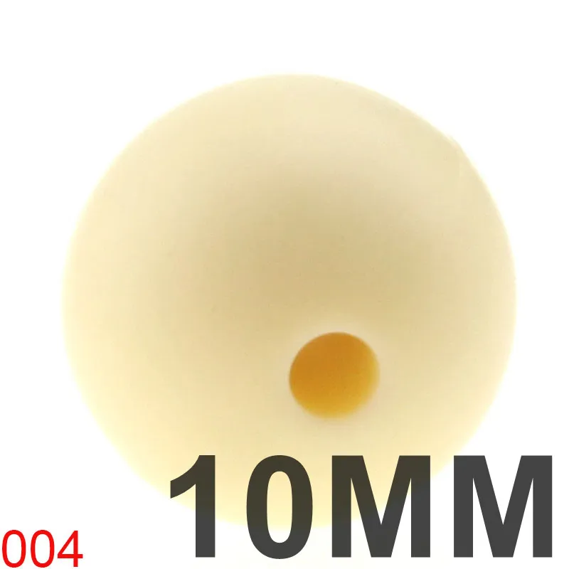 100 шт 10 мм круглые силиконовые прорезыватели свободные бусины для изготовления ювелирных изделий Bpa бесплатно Diy Детская соска для успокаивания цепи - Цвет: 004 Beige
