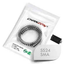 100 шт.) SS24 SMD шлаковый Барьерный выпрямитель диоды для подавления переходных скачков напряжения 2A 40 V SMA(DO-214AC) 2 ампер 40 вольт