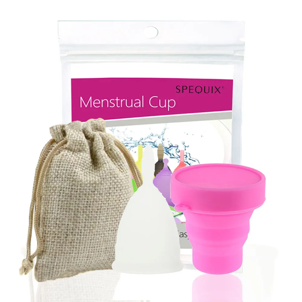 Female Menstrual Cup 100 Medical Silicone Period Cups+Sterlizer Cup