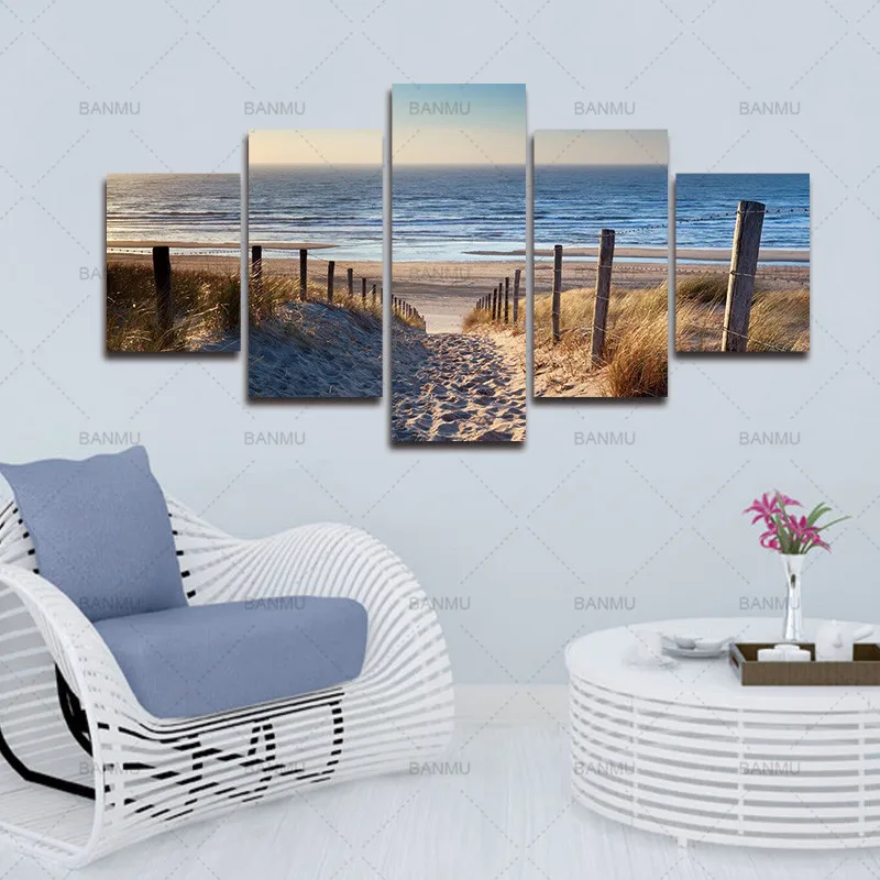 Canvas Prints wall art Wall Art Beach Unframed Ready to Hang 5 Panels Beach  Canvas Print Photo Canvas Art for Home Decoratio|canvas art|print photowall  art - AliExpress