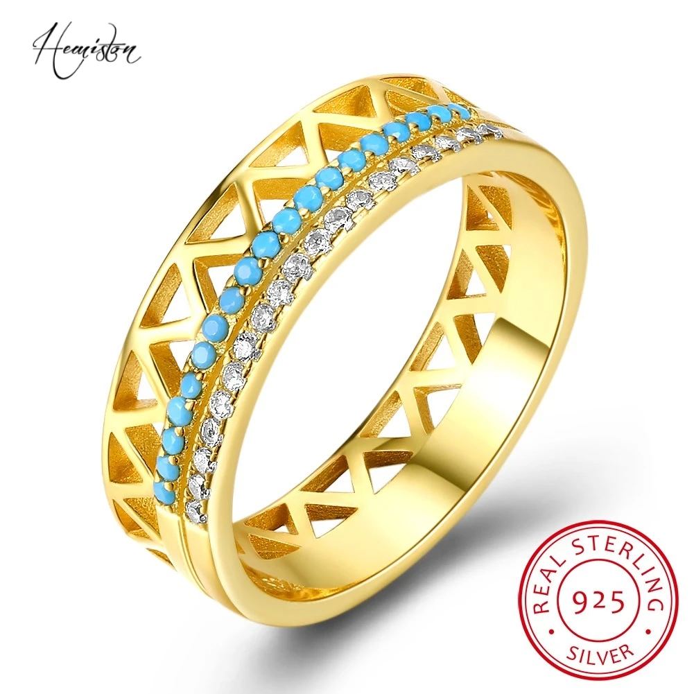 

Hemiston 925 Sterling Silver New Fashion Weave Goldcolor Rings For Women Silver Ring Party Jewelry Wholesale