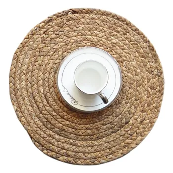 

Straw Plaited Round Mat Insulation Placemat For Dining Table Coffee Coaster Pad Bowl Home Decoration Accessories Modern Kitchen