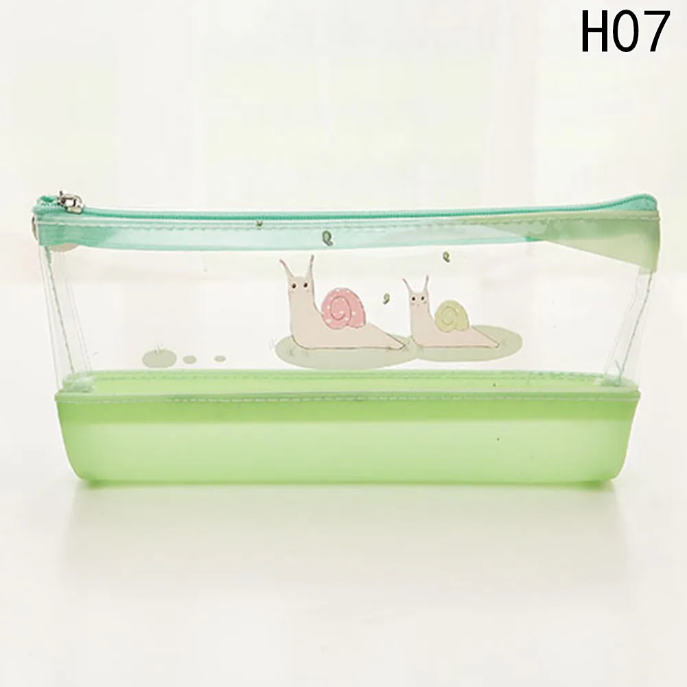 Прозрачный Kawaii канцелярский пенал сумки милые животные карандаши с котами сумка водонепроницаемые школьные принадлежности карандаш коробка студенческий подарок