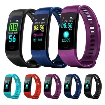 

Color Screen Wristband Watch Smart Electronics Bracelet Waterproof Heart Rate Activity Fitness Black Light Blue Dark Blue Purple