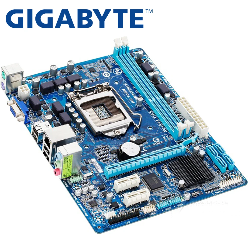 Материнская плата GIGABYTE GA-H61M-DS2 для настольных ПК H61 Socket LGA 1155 i3 i5 i7 DDR3 16G uATX UEFI биос оригинальная H61M-DS2 материнская плата