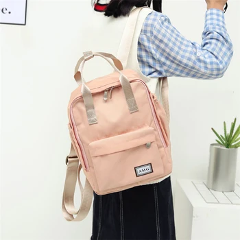 

New Casual Waterproof Nylon Backpack Women Large Capacity zipper Schoolbags Girls Multi-pocke Travel Backpack 2019 KC-011