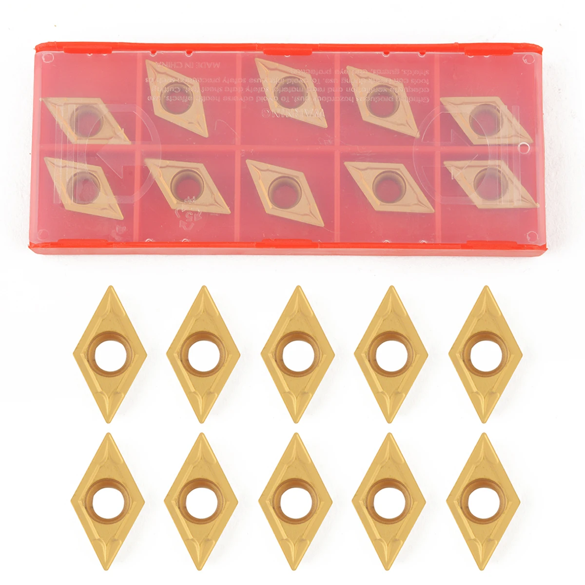 10pcs DCMT11T304-HM YBC251 Carbide Inserts Hard Steel Blades Golden Cutter for Lathe Tool Turning Holder Borinf Bar