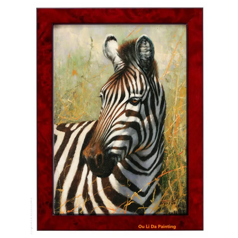 Buy free shipping realist animal zebra head oil