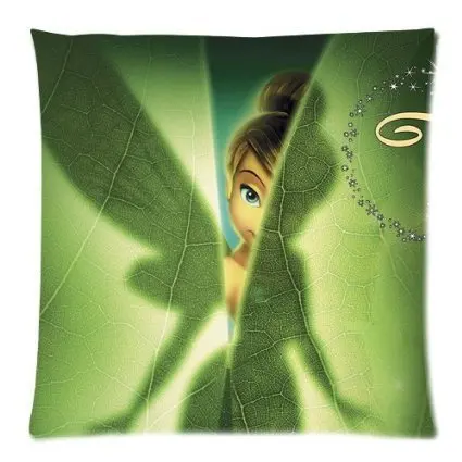 

Tinkerbell Green 33cmx33cm soft Glossy Throw Pillow Cases Cover (twin sides) Great Gift