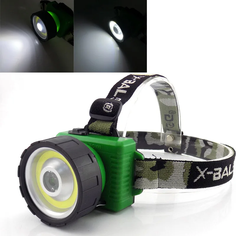 

High Power Fishing Headlight 2 way COB + Led Super bright AA Headlamp For Camping Hiking Mini Head Lamp Torch Frontale Headlight