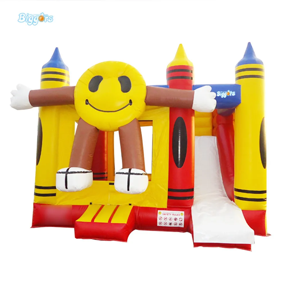Outdoor inflatable smile bouncy castle with slide bounce house slide combo with bouncer Outdoor inflatable smile bouncy castle with slide bounce house slide combo with bouncer