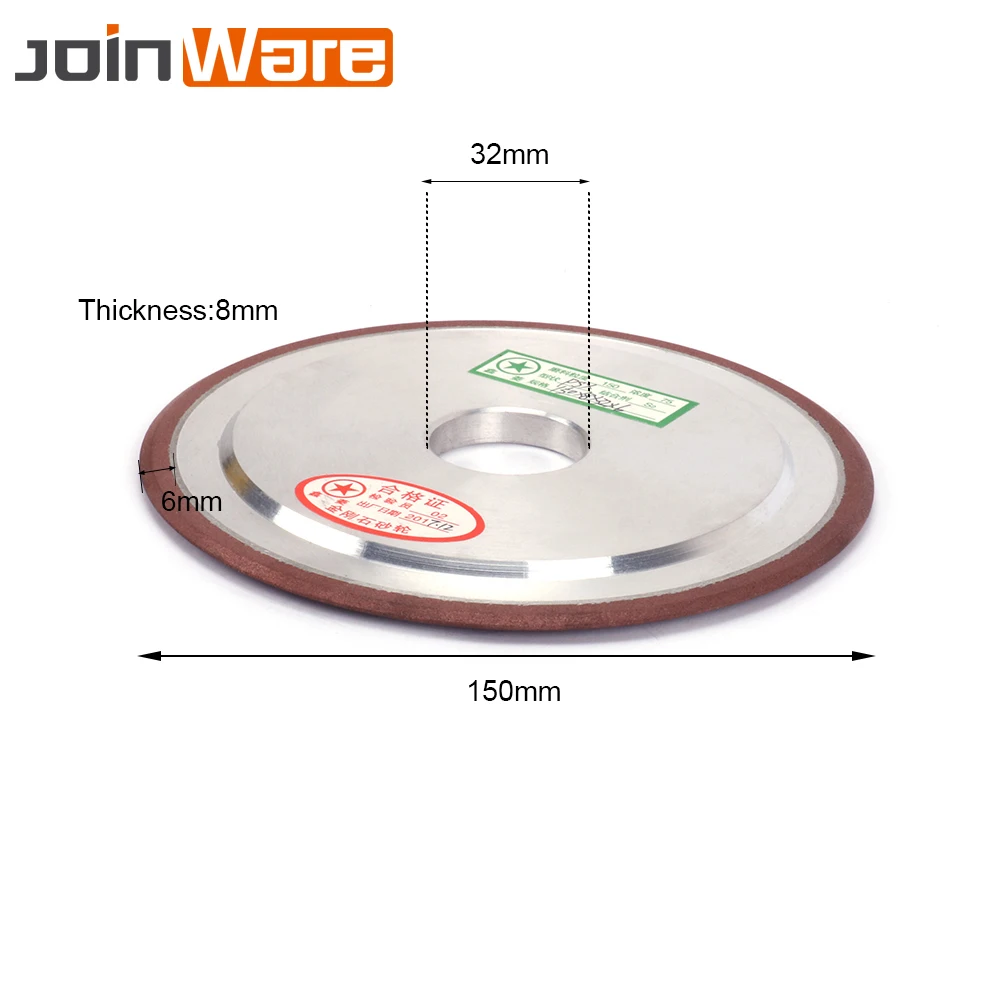 Мм 150X32X8X6 мм Алмазный шлифовальный круг Смола Бонд диск роторный абразивный инструмент для фрезерного резака инструмент Металлообработка