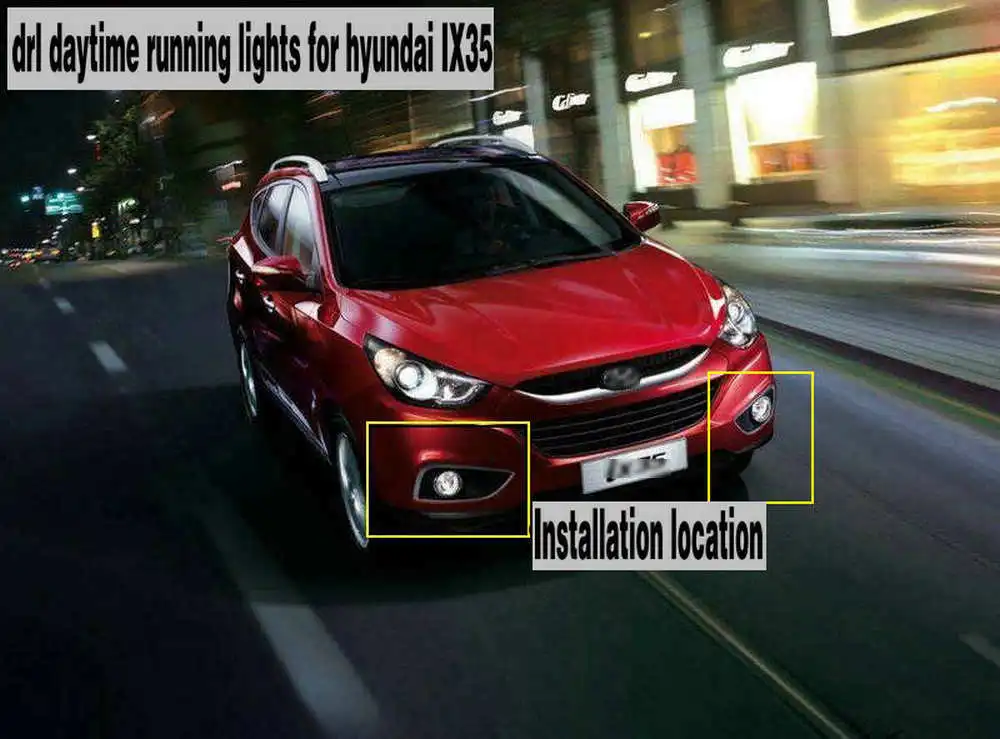 Светодиодный светильник s для hyundai IX35 ix 35 2010 2011 2012 2013 автомобильный-Стайлинг светодиодный DRL Дневной ходовой светильник водонепроницаемый жгут проводов