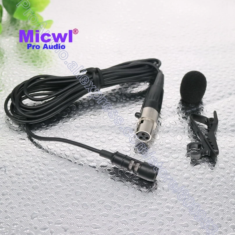 

MICWL TA3F mini 3Pin XLR Tie Lavalier Lapel Omnidirectional Microphone for AKG Samson Wireless Pocket System