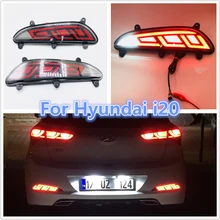 one sets led rear bumper light turn signal fog lamp brake driving light reverse for Hyundai i20 2016 2017 2018 brake light qirun led greeting atmosphere decorative daylights brake fog lamp reverse headlight turn signal for gmc yukon xl 1500 2500