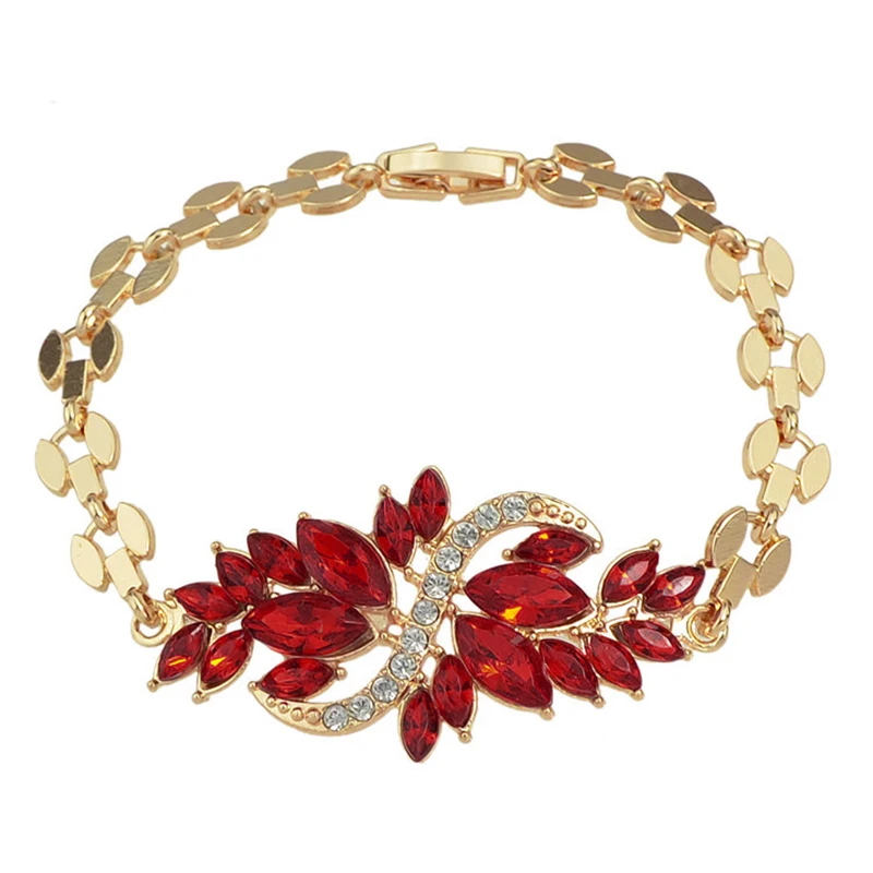 

Women Gold CZ Crystal Stone Charm Bracelets Bangles Ankles