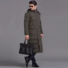 Пуховик мужской зимний куртка мужская зима зимняя куртка мужчины Долго Вниз Пальто Мужчин Пуховики Зима Человек вниз пальто куртка парка Зимой Вниз Верхней Одежды Снег Топы