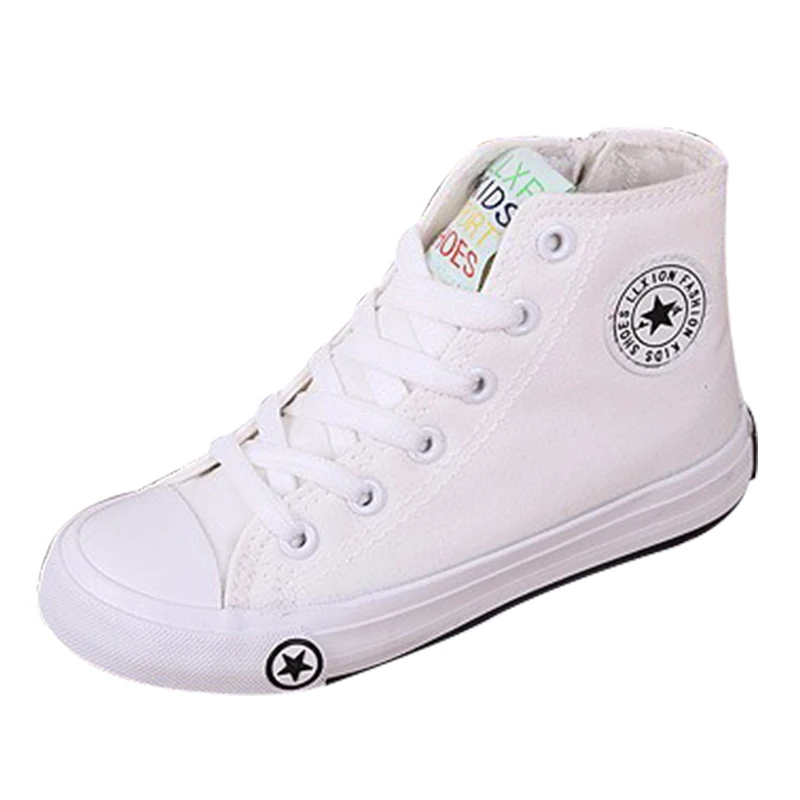 

Children's high-top canvas shoes children boys and girls spring and autumn 2018 single shoes casual shoes