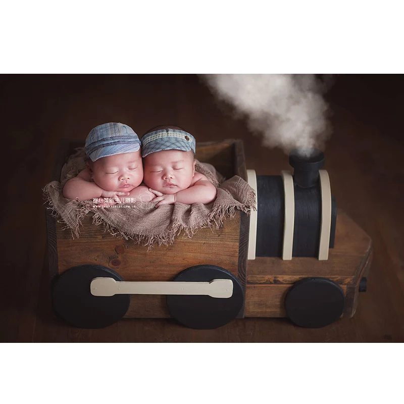 Newborn Wooden train Photography Basket Props Infant fotografia Accessories Baby Boy Girl Sport Theme Photo Shoot Prop bebe foto newborn wrap photography props baby girl boy bear hat pillow set photo shoot accessories bebe fotografia infant shoot wrap prop