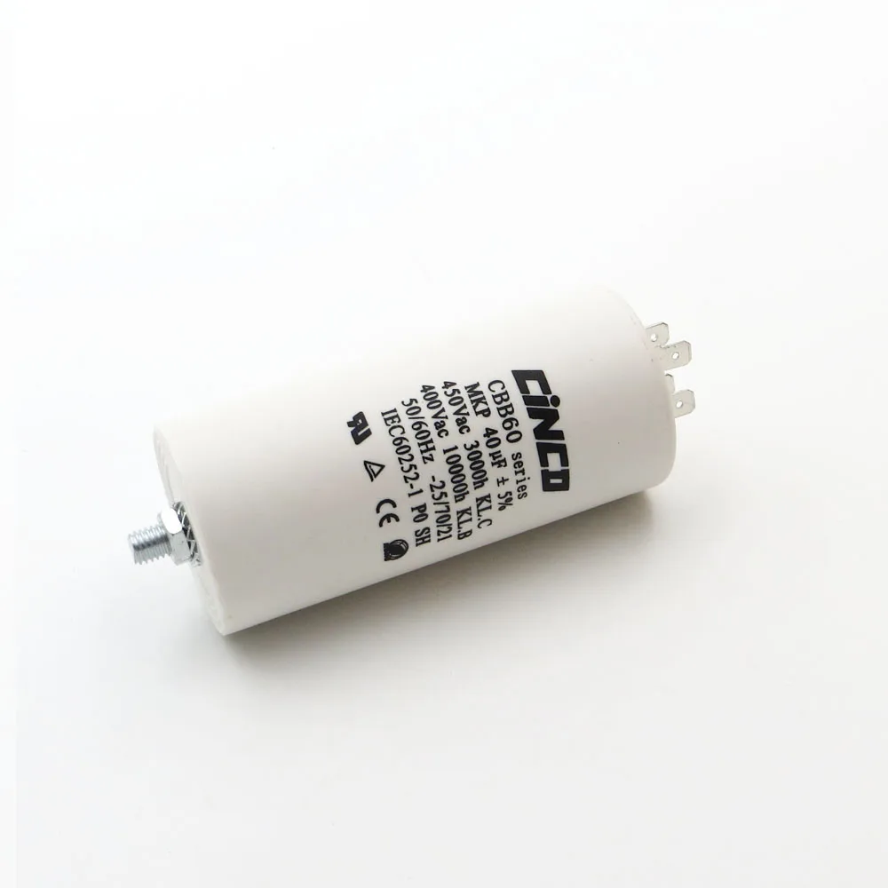 

CBB60 Motor Run Capacitors 40uF 400V 450V 4pins SH DB Polypropylene Film Ac 450VAC Water Pump electrical engine 40mfd 40mf