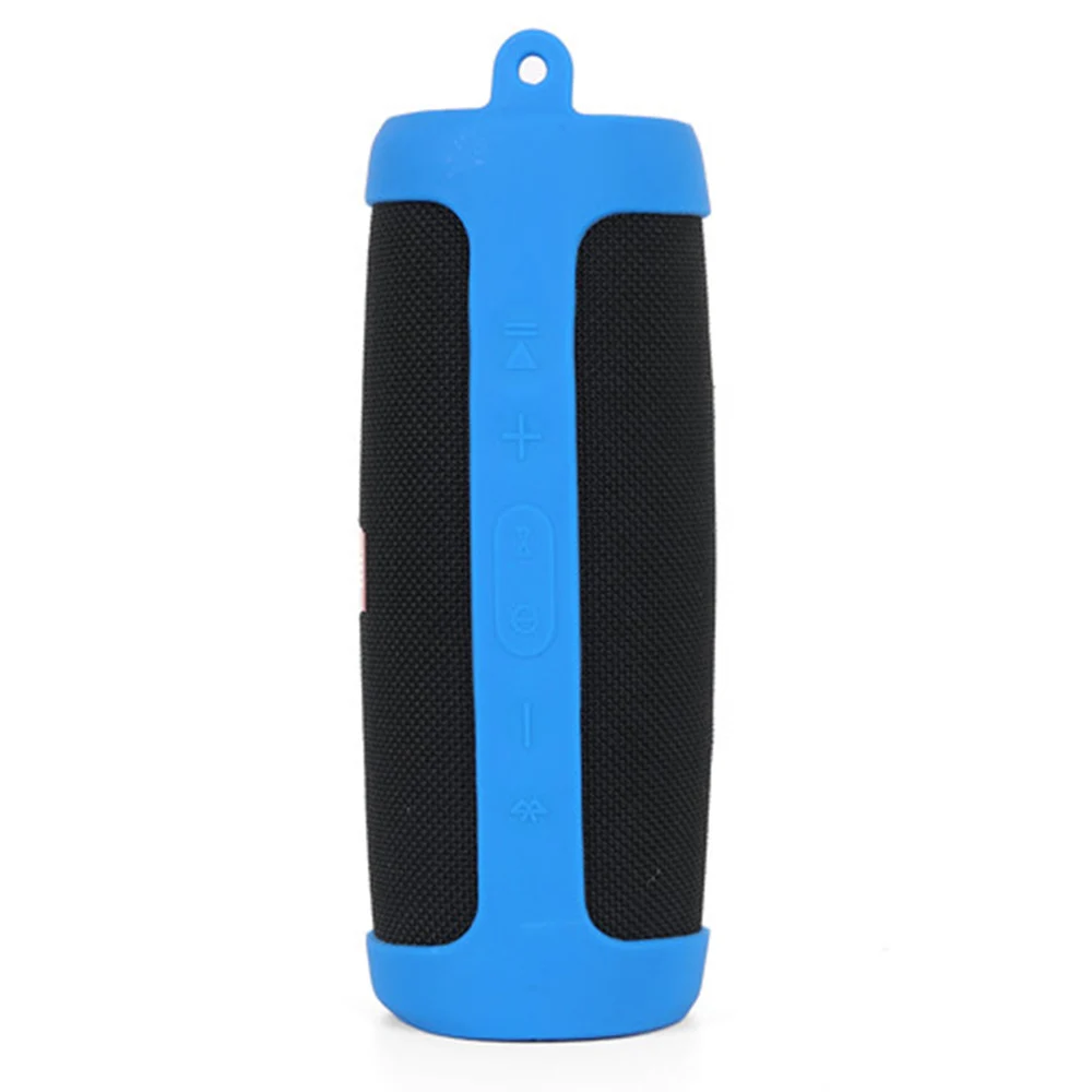 2 in 1 Hard EVA Carry Zipper Storage Box Bag+ Soft Silicone Cover Case For Charge 4 Bluetooth Speaker Bag for jbl charge 4 case - Цвет: Silicone Blue