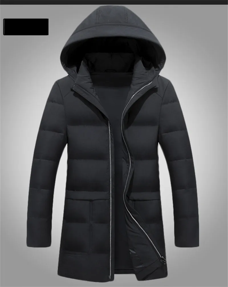 TEAEGG черный толстый для мужчин's подпушка куртка теплая 2019 зима с капюшоном отсоединены перо мужские куртки и пальто Casacos Masculino AL361