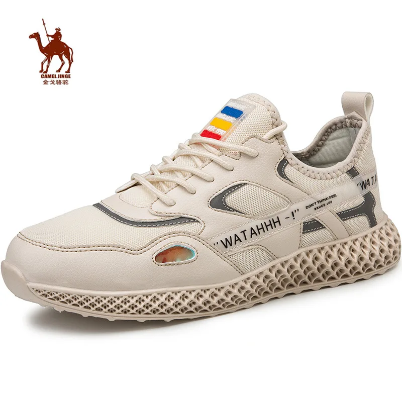 

CAMEL JINGE Hot Sell Men Running Shoes 2019 Black Summer Light Transparent Mesh Rubber Bottom Walking Men Sport Sneakers Homme