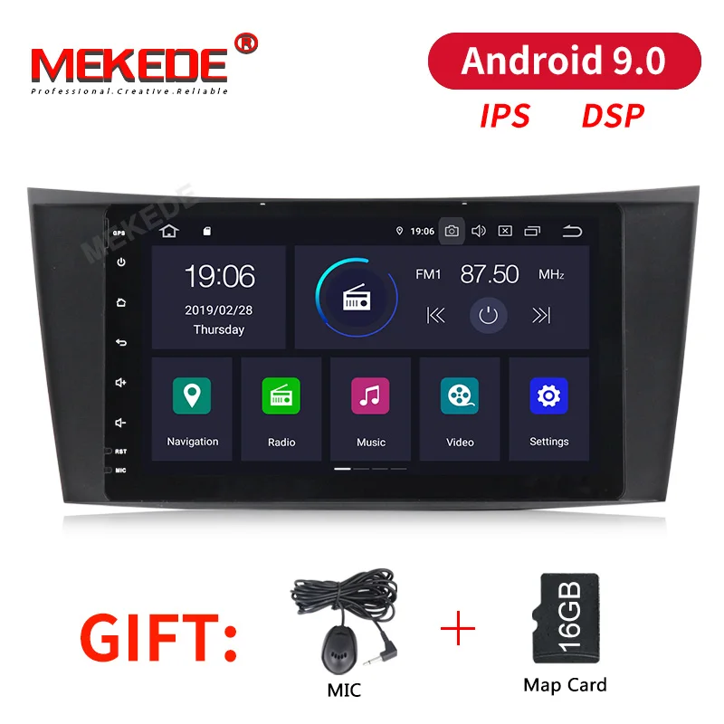 MEKEDE DSP ips 4G Android 9,0 автомобильный dvd-плеер для Mercedes Benz E-class W211 E200 E220 E300 E350 E240 E270 E280 класс CLS W219