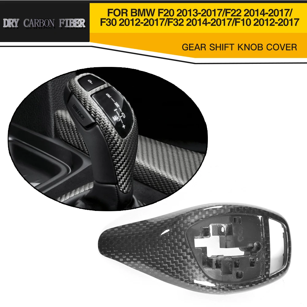 DRY Carbon Fiber Gear Shift Knob Interior Decorative Cover For BMW 1 2