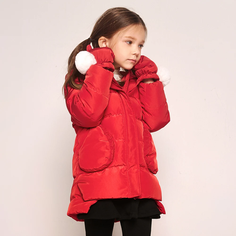 

Balabala Winter Coats 2018 New Jackets Girls Kids Coats Fashion Corduroy Girls Parka coats Thick Warm Children Outerwear