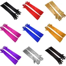 7 Цветов Дополнительные Длинные Свадебные Перчатки Свадебные Аксессуары Женский Резинки Спандекс Атласные Перчатки Вечернее Платье Производительность Luvas CK204