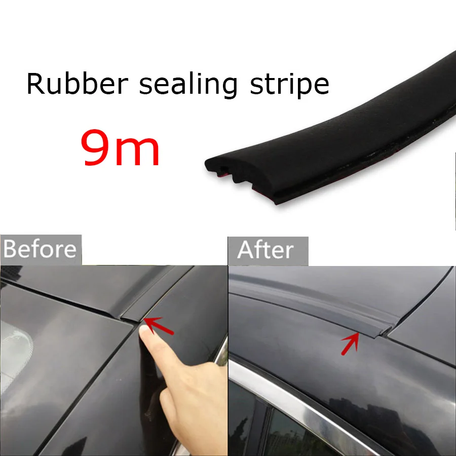 

1set Universal 9m Rubber Seal Car Front Rear Windshield Sunroof Waterproof Dustproof Edge Strip Trim All Weather
