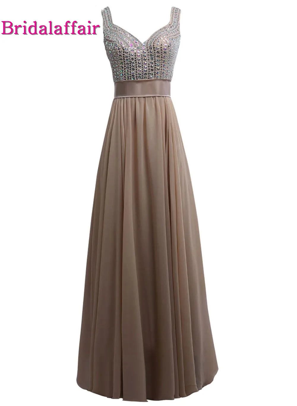 

KapokBanyan Real Photo Crystal V Neck Prom Dresses 2017 Fashion Lace up Spaghetii Strap Party Prom Dress Vestido de festa Custom