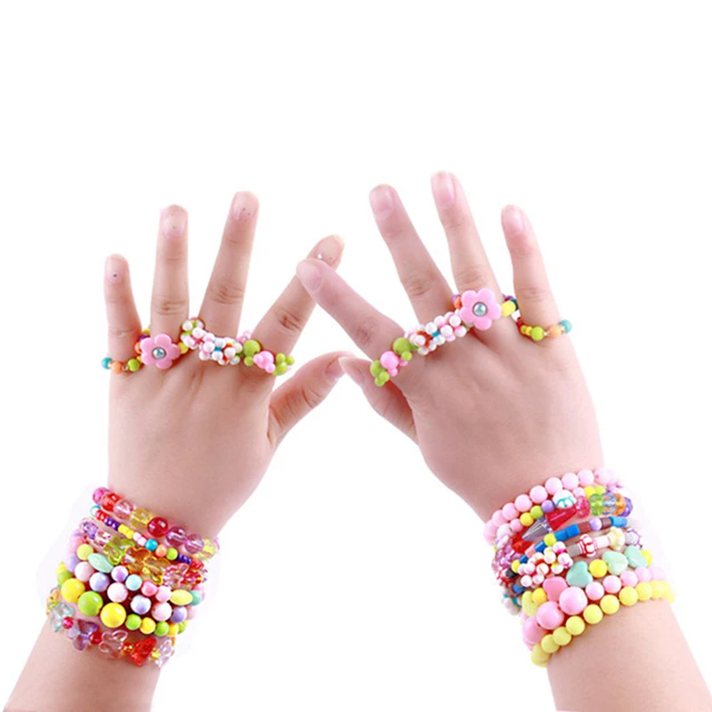 

DIY Handmade Beaded Toy with Accessory Set Children Creative 10 Grid Girl Jewelry Making Toys Educational Toys Children Gift
