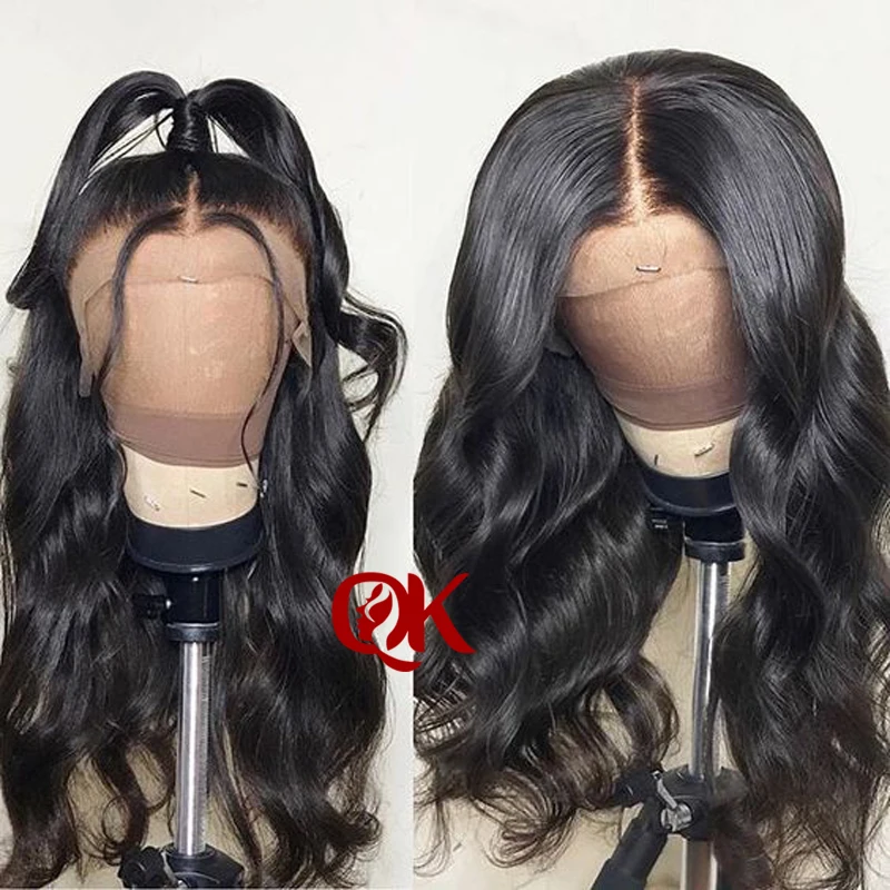 QueenKing волосы бразильские кружевные передние человеческие волосы парики для черных женщин предварительно выщипанные кружевные передние парики волнистые бразильские волосы remy
