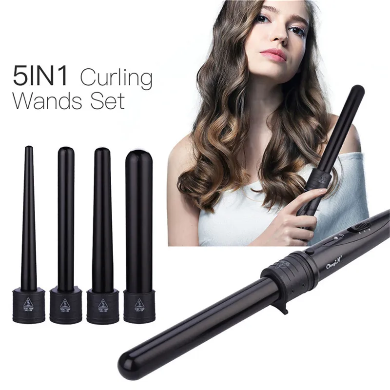 5 в 1 керамические щипцы для завивки волос 9 32 мм|styling tools|cone curlingelectric hair curler |