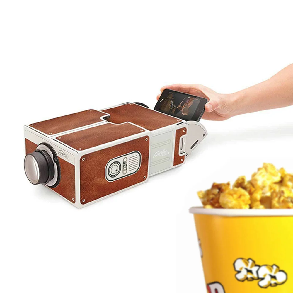

HOT SALE Mini Portable Cinema DIY Cardboard Smartphone Projection Mobile phone Projector for Home Projector Audio & Video Gift