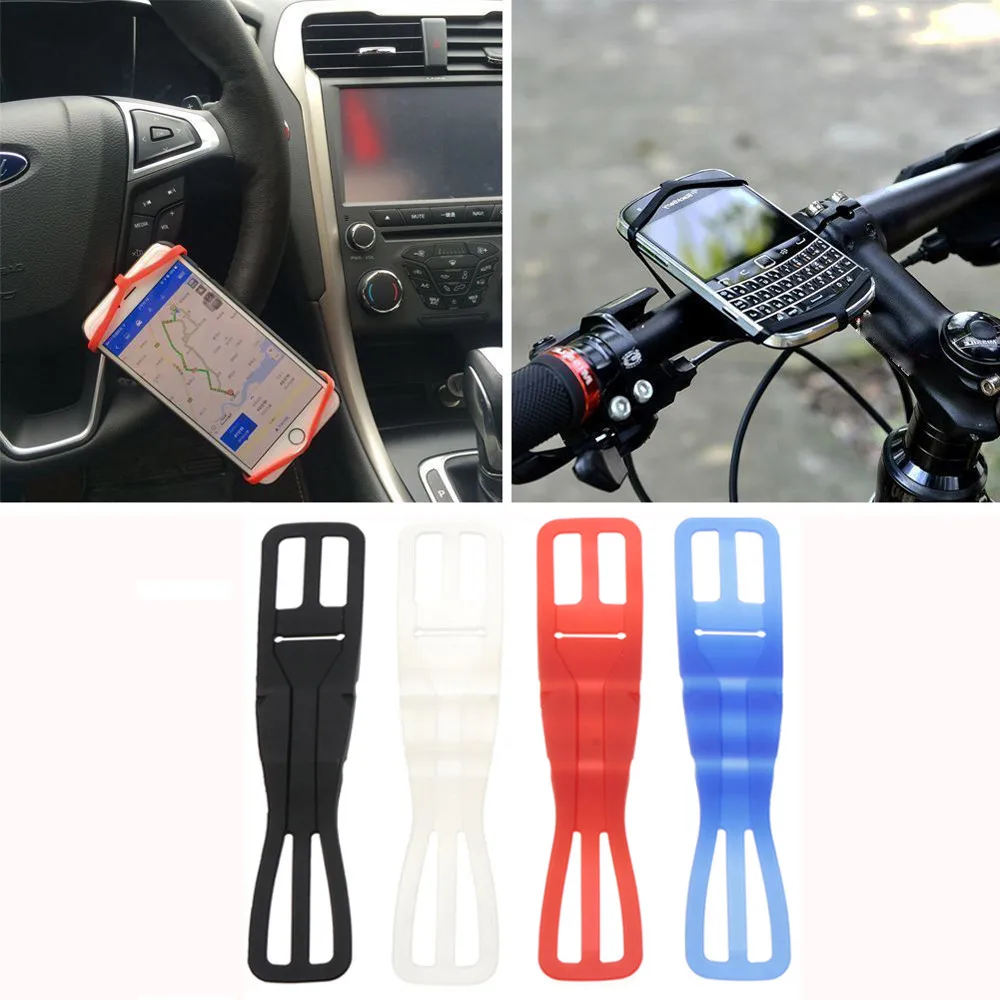 

1PC Universal Silicone Elastic Bicycle Motorcycle Bike Mount Holder For Mobile Phone High Flexible Silicon bike accessories *10