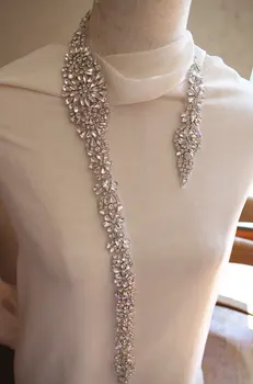 

crystal sash applique, rhinestone bridal belt, all waist around length ZP086