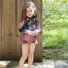 Детские купальные костюмы для девочек, г., детская одежда для малышей, Детские бикини, купальные костюмы с длинными рукавами