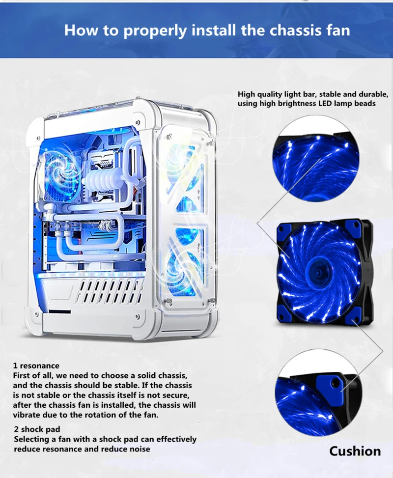 120 мм настольный компьютер шасси вентилятор 12 см 12025 120x120x25 мм Хост Вентилятор охлаждения светильник светодиодный светильник s 12 в ультра-тихий длинный прочный