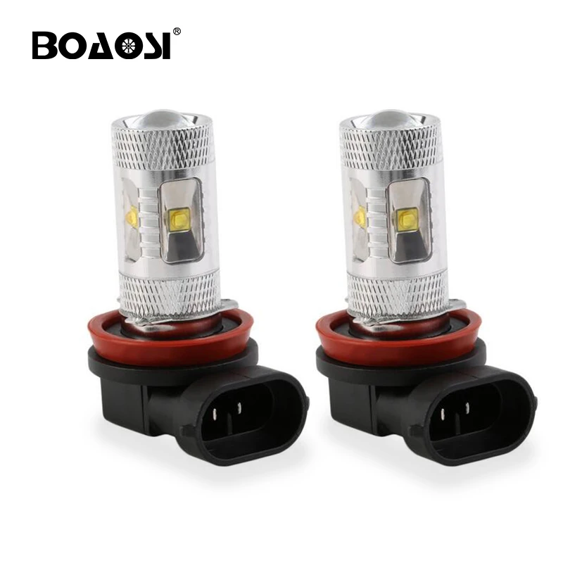 

BOAOSI 2Pcs H8 H11 HB3 9005 HB4 9006 LED Fog Light Bulb Lamp Cree Chip White 30W High Power