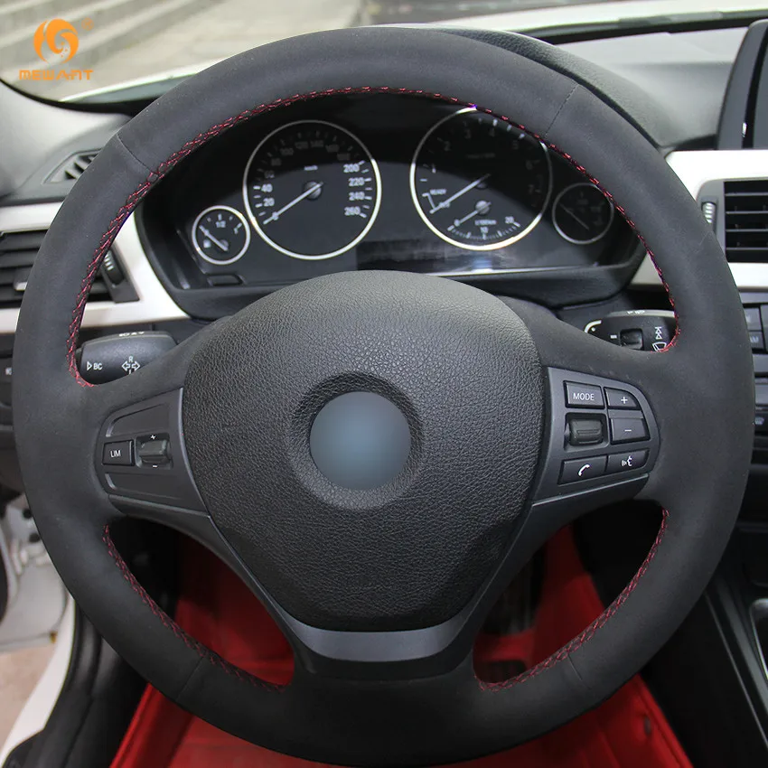 MEWANT черная замша для BMW F30 316i 320i 328i аксессуары интерьера|car steering wheel cover|steering coverwheel