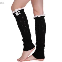 Mwoiiowm Лидер продаж зимние женские вязаные гетры высотой до бедра Гольфы с рисунком трикотажные носки под сапоги ботинки на шнуровке носки гетры оптом B2#41