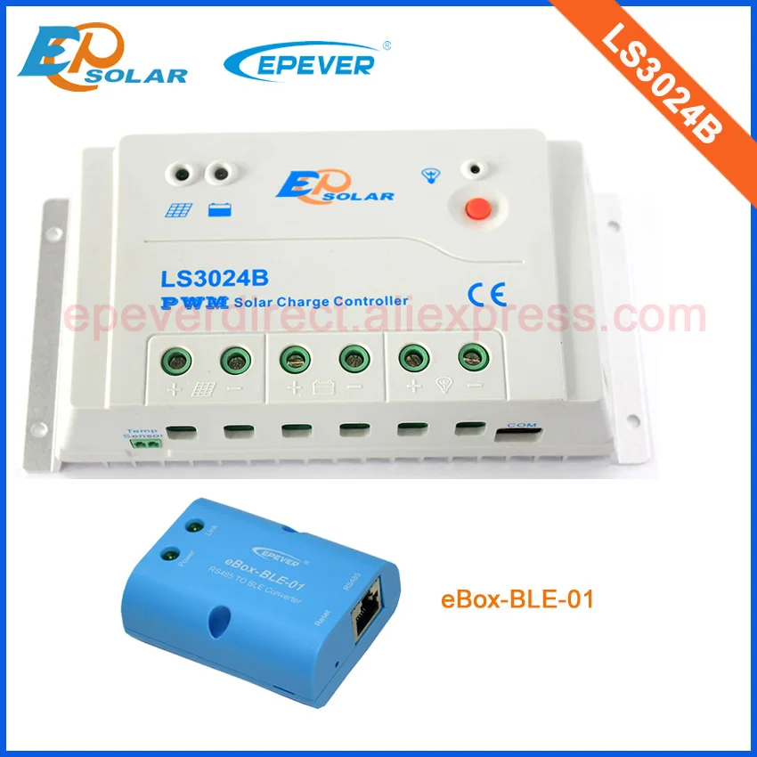 with BLE ШИМ LS3024B 30amp 30A регулятор солнечных панелей заряда Батарея контроллер 12 В 24 В с датчиком температуры - Цвет: with BLE