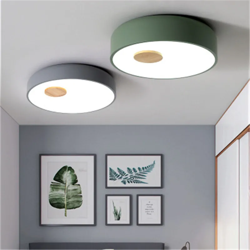 Nordic Style Wood Acryl LED CeilingLights Creative Parlor Kitchen Master Bedroom Ceiling Lamps