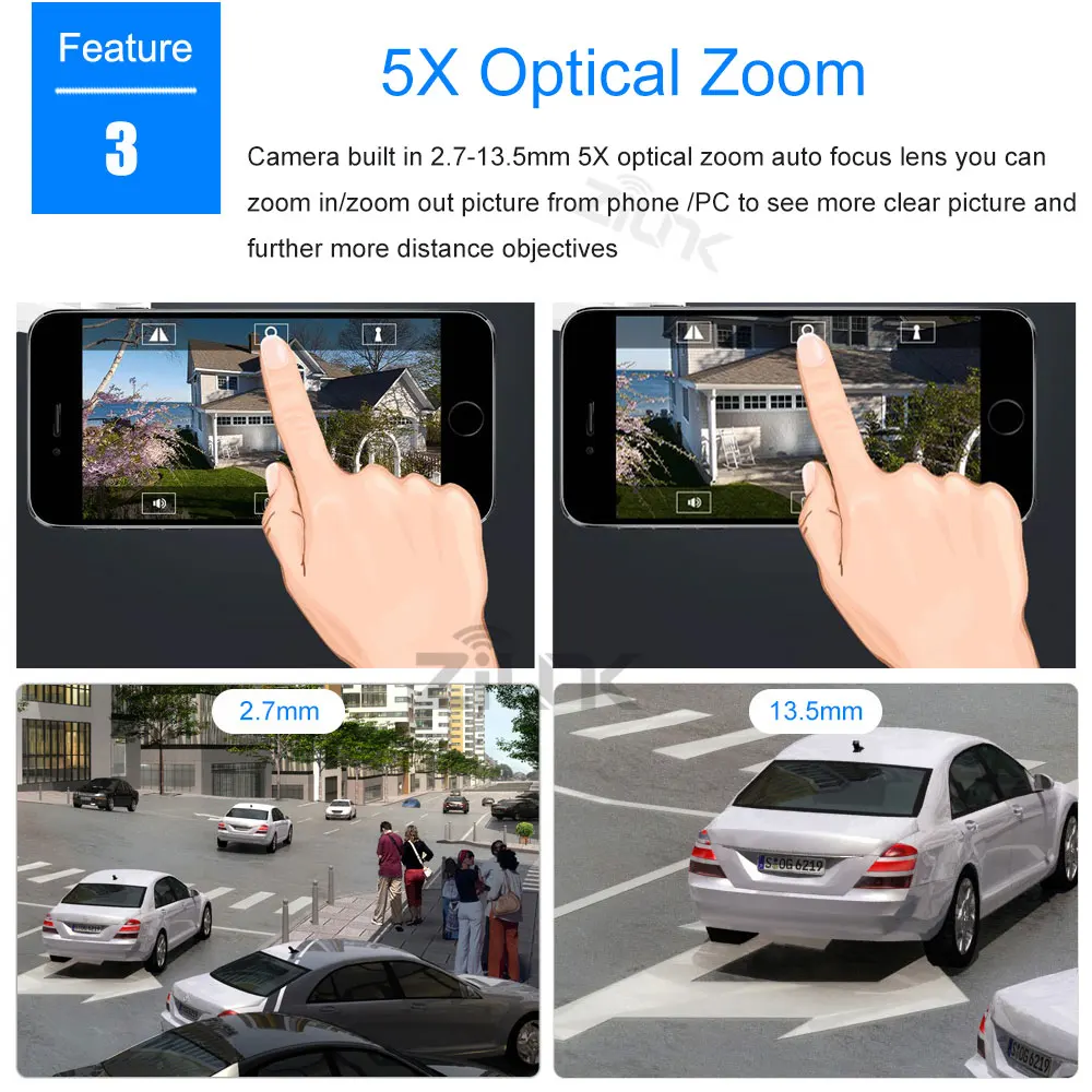 ZILNK PTZ скоростная купольная камера 5X оптический зум 960P HD безопасность WiFi ip-камера водонепроницаемая IP66 Обнаружение движения Поддержка карты 128 ГБ