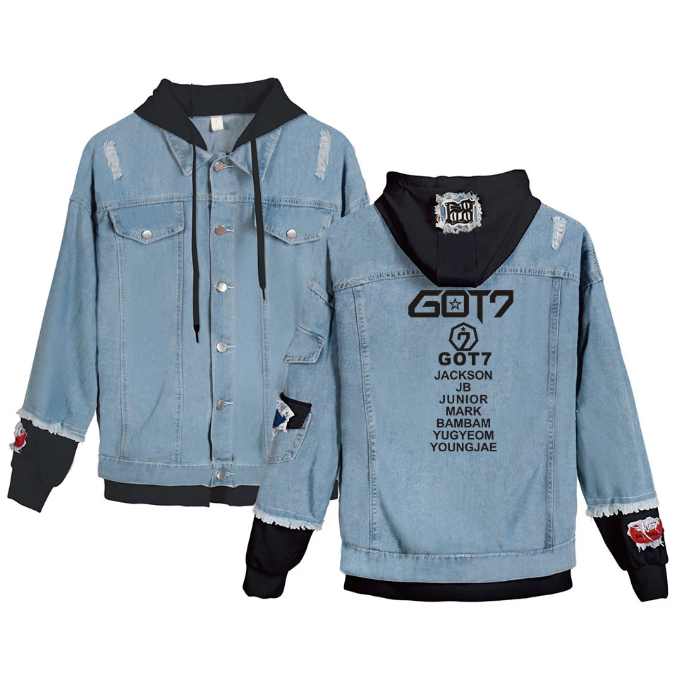 GOT7 ковбойская куртка для мужчин популярный модный Повседневный ковбойский пиджак мужской эксклюзивный Harajuku стиль повседневная одежда XS-4XL